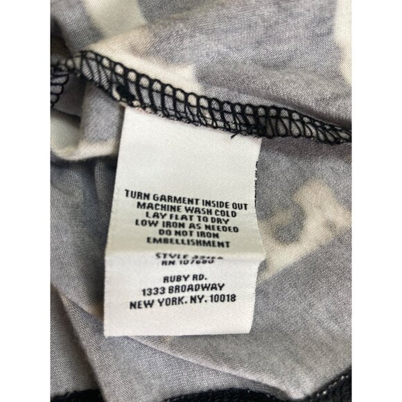 Ruby Rd Womens Medium Tunic Top Leopard Stripe Studed Neckline Rayon Mob Wife - Picture 4 of 9